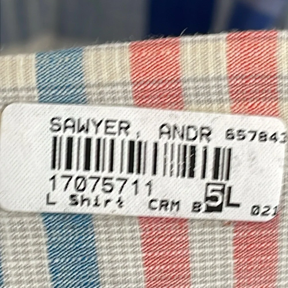 Tommy Bahama Plaid Long Sleeve Button Down Mens XL 1 Pocket Blue Casal Shirt - Picture 8 of 9